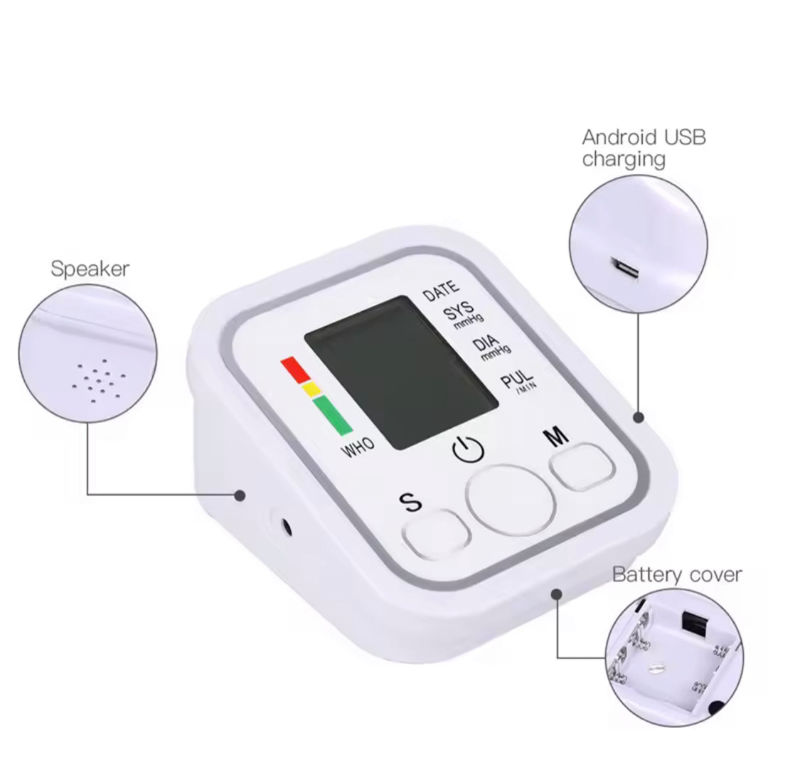 Digital Blood Pressure Monitor, Pressure Sensor Monitor Blood Pressure Equipment, Blood Pressure Monitor Kit, LED Display Medical Device Digital Blood Pressure Monitor, Pressure Sensor Monitor Blood Pressure Equipment, Blood Pressure Monitor Kit, LED Display Medical Device